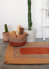 The Mia SPT0045 Jutte Dikdörtgen Halı Bambu Kiremit 60x90 Cm