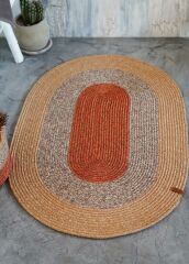 The Mia SPT0048 Jutte Oval Halı Bambu Kiremit 60x90 Cm