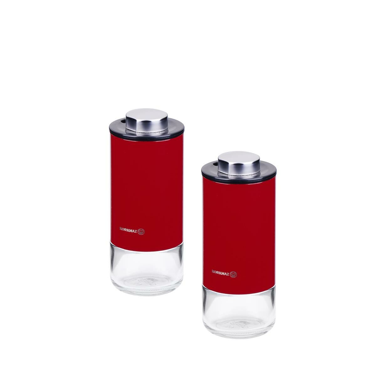 Korkmaz A5521-01 Stora Plus Kırmızı Tuzluk Biberlik Seti