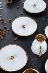 Acar 0097 3 Vakte Kadar 6 Kişilik Porselen Fincan Takımı - Gold