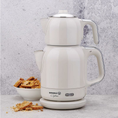 Korkmaz A331-08 Çaytema Deluxe Elekt. Çaydanlık Vanilya 1.7 lt
