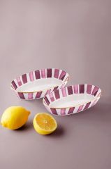 The Mia FEZ0041 FEZ 4 Lü Oval Servis Seti 10x17x4 Cm Mor