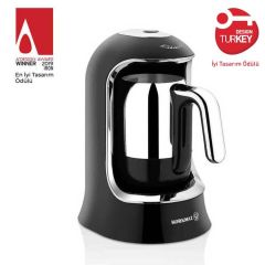 Korkmaz A860-07 Kahvekolik Siyah/Krom Kahve Makinesi