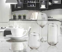The Mia GNA0006 Gina Su Bardağı 6 Lı Kısa Set Gümüş