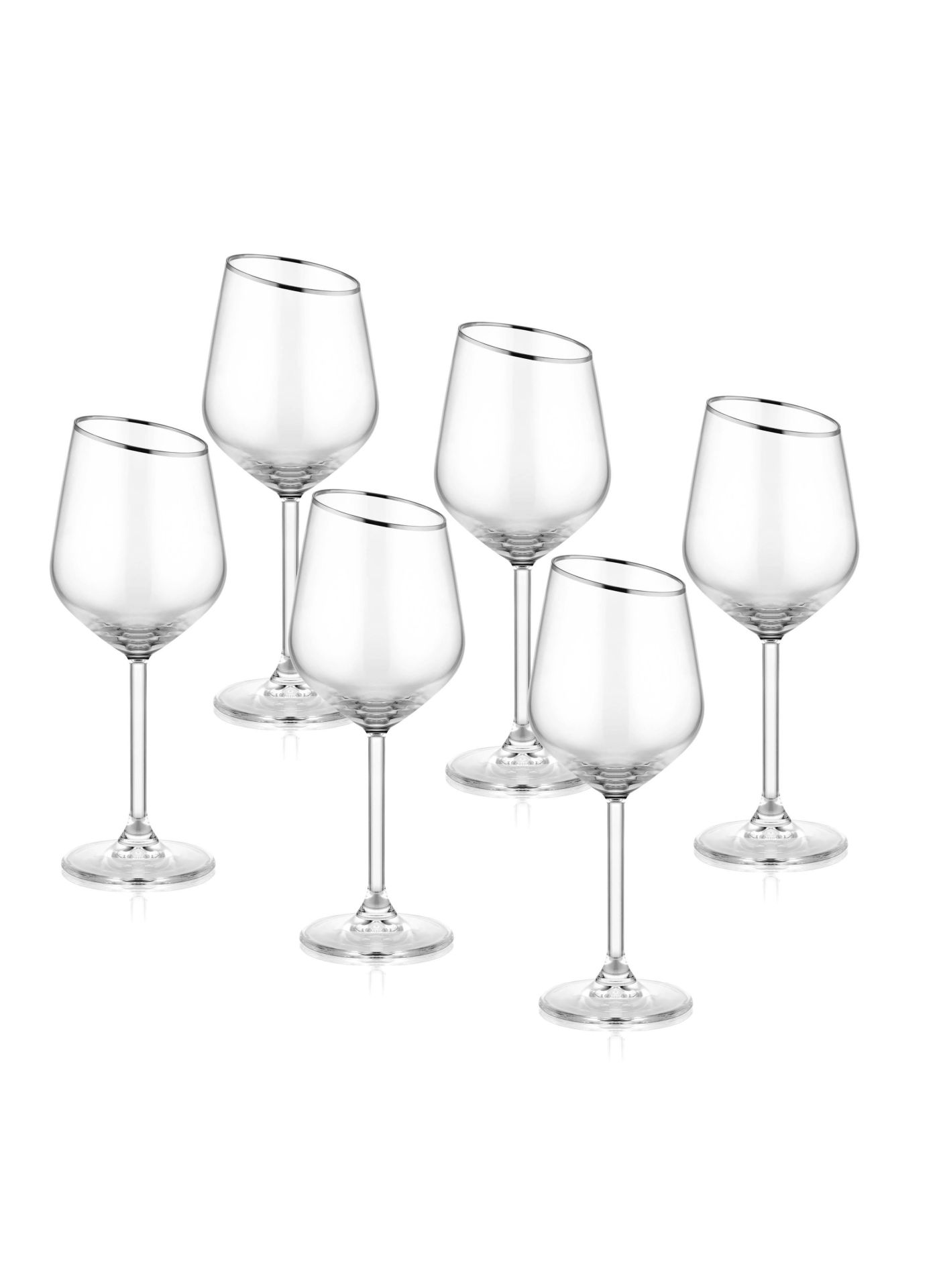 The Mia GNA0004 Gina Şarap Kadehi 6 Lı Set Gümüş