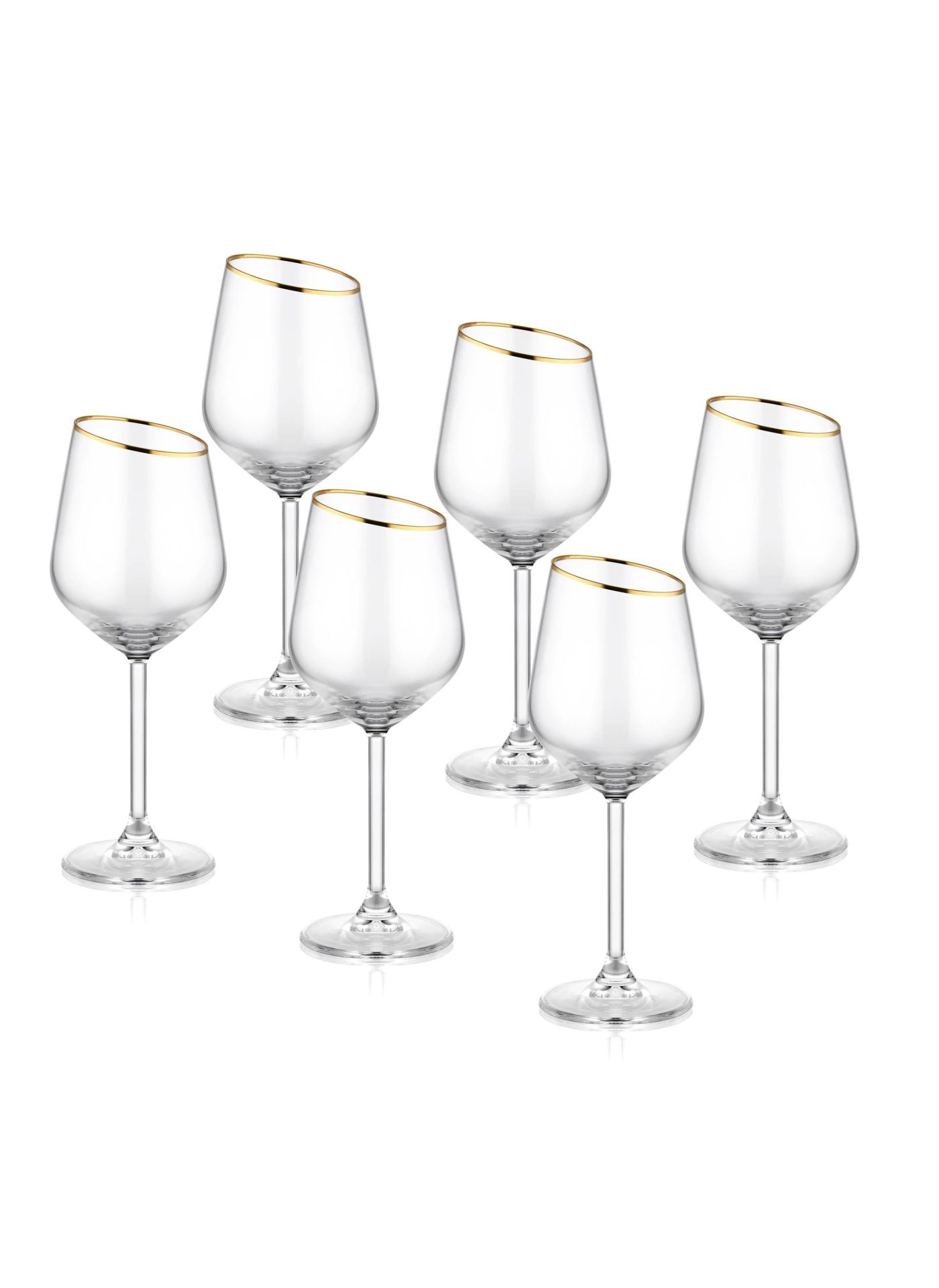 The Mia GNA0001 Gina Şarap Kadehi 6 Lı Set Gold