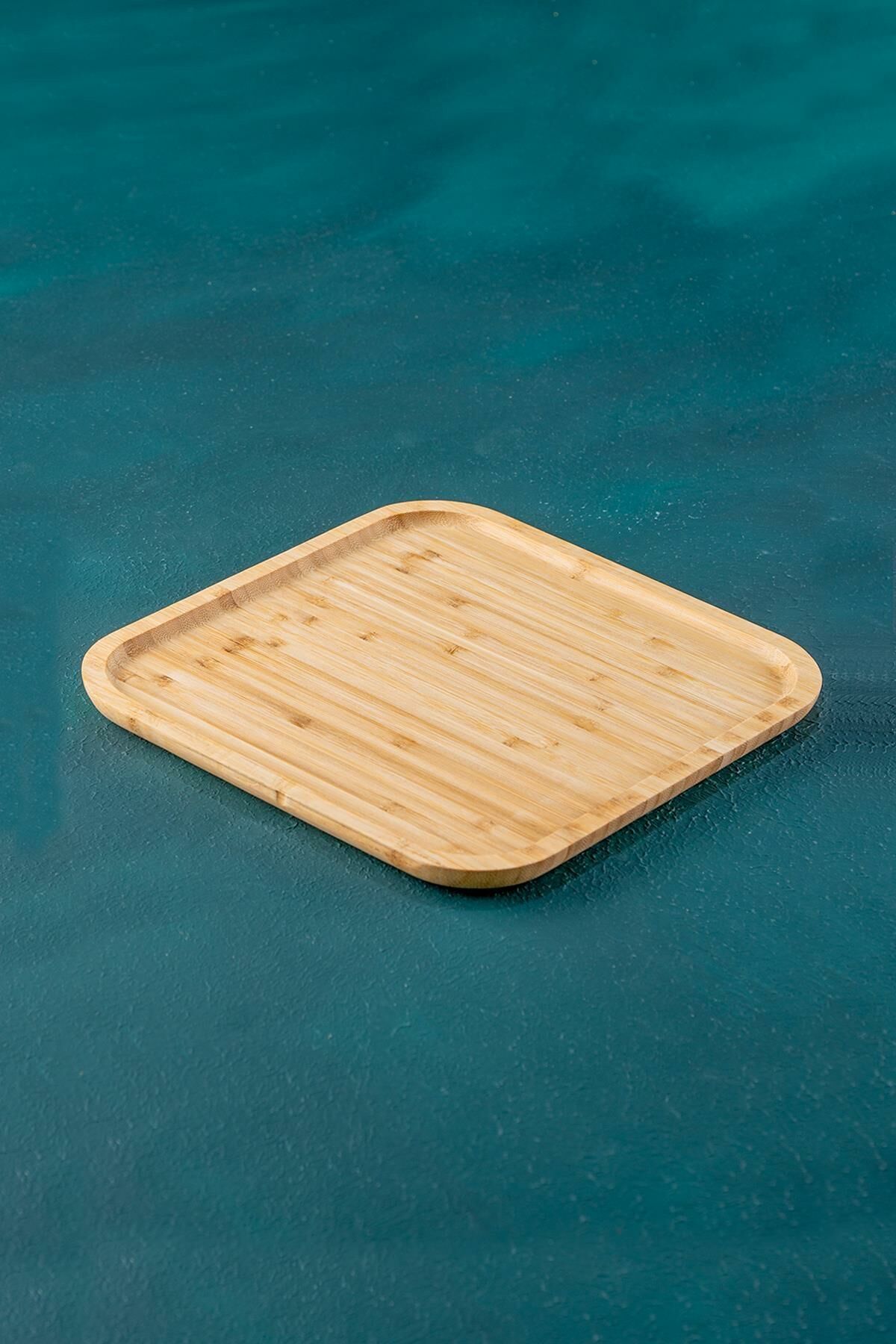 Acar 25 Bambu Kare Sunumluk Tabak 20 Cm