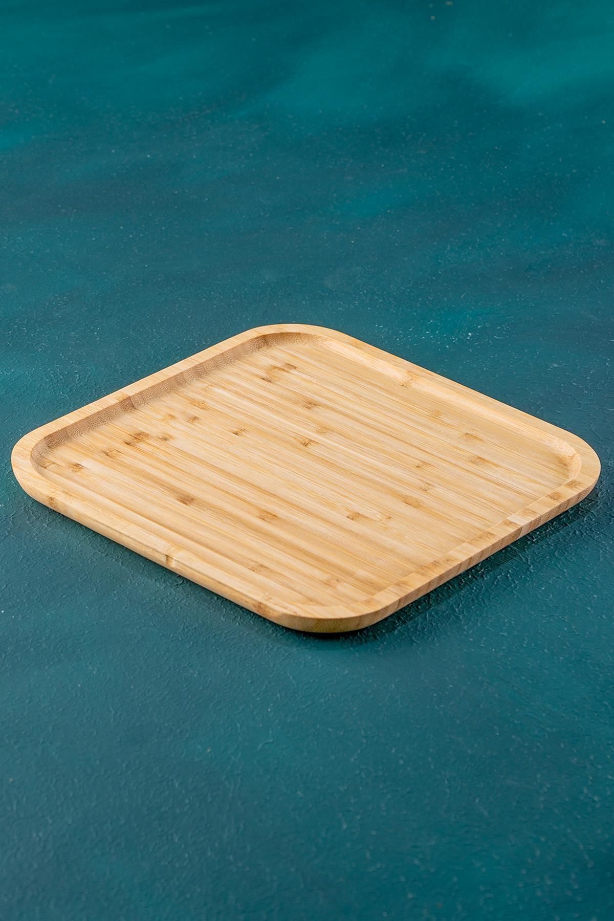 Acar 27 Bambu Kare Sunumluk Tabak 30 Cm