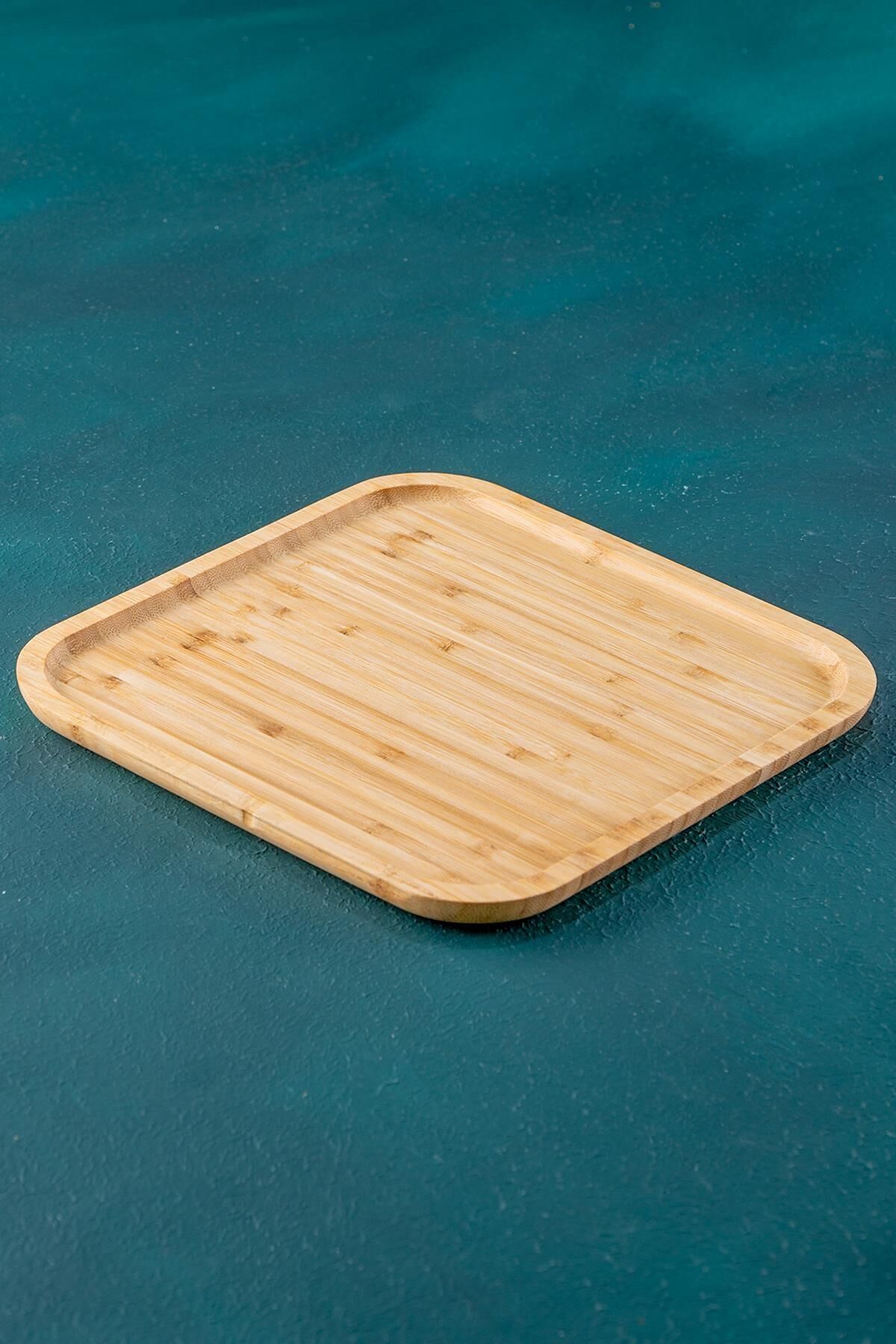 Acar 27 Bambu Kare Sunumluk Tabak 30 Cm