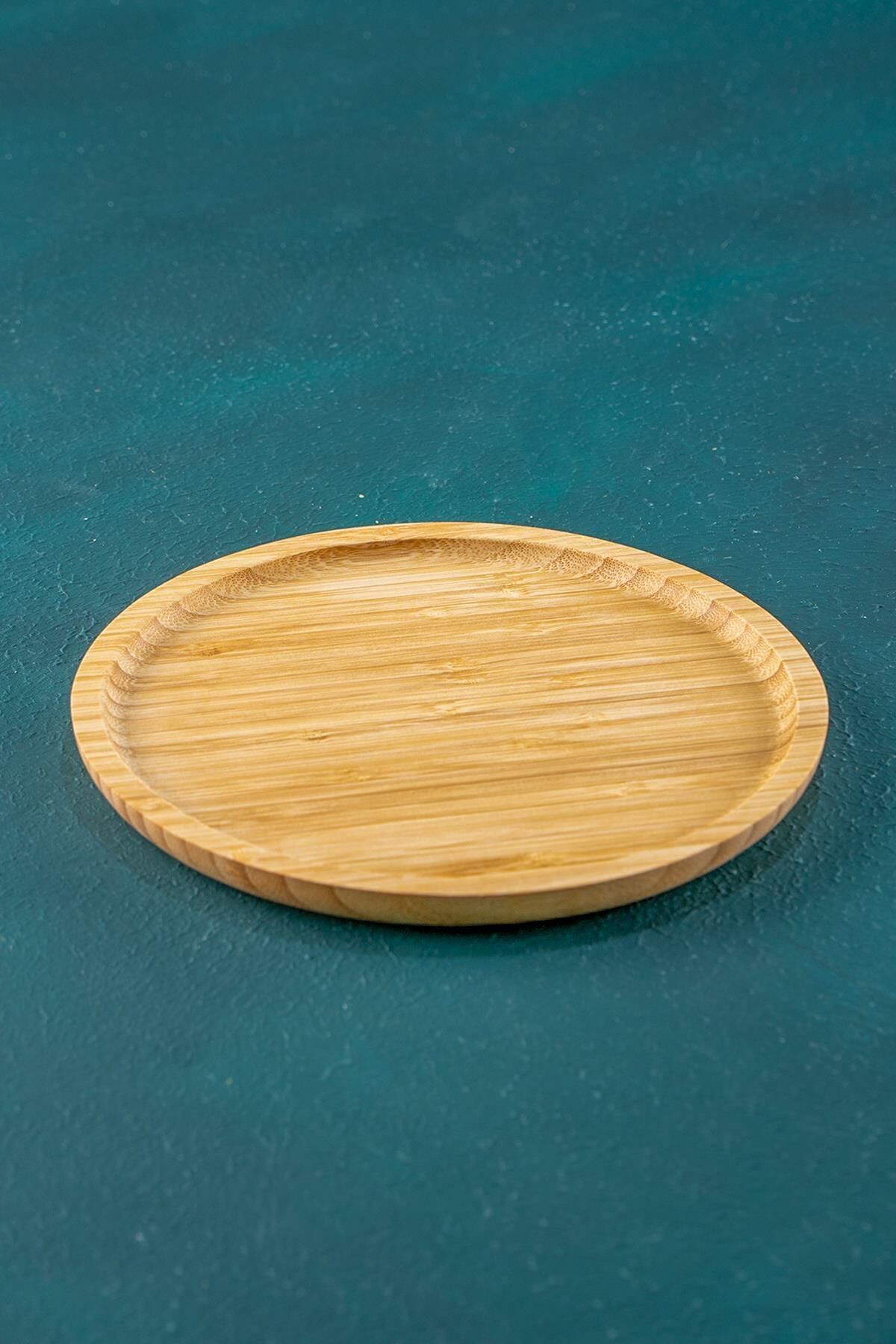 Acar 28 Bambu Yuvarlak Sunumluk Tabak 20 Cm