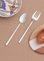 The Mia CKB0246 Bianco Salata Servis Takımı 2 Parça Gümüş