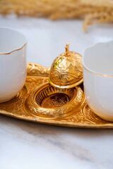 Acar 12406 Ayla 2 Kişilik Gold Tepsili Sunum Kahve Fincanı Takımı 90 ML