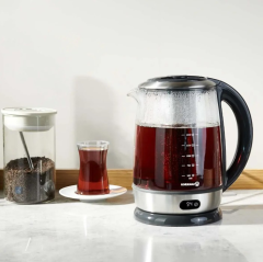 Korkmaz A961 Vetrina Elektrikli Su Isıtıcı + Çay Makinesi 1,7 Lt