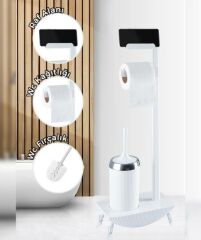 Acar 5686 Silikon Fırçalı Wc Seti Beyaz