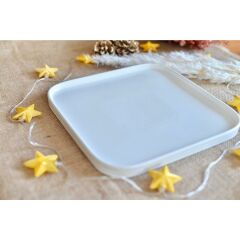 Acar 10341 Bianco Perla Porselen Kare Tabak Büyük Boy 28 x 28 Cm