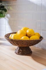 Acar 7862 Nomad Ayaklı Hasır Meyvelik 29 Cm Kahverengi