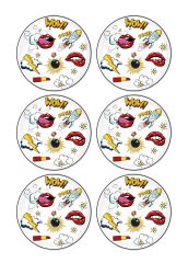 The Mia POP051 Popart Servis Tabağı 6 Lı Set - 26 cm