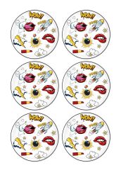 The Mia POP051 Popart Servis Tabağı 6 Lı Set - 26 cm