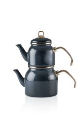Acar 5755 Qualita Maya Mini Emaye Çaydanlık Takımı - Gri