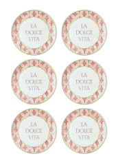 The Mia DVT0001 Dolce Vita 6 Lı Pasta Tabağı Seti - 19 cm