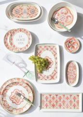 The Mia DVT0001 Dolce Vita 6 Lı Pasta Tabağı Seti - 19 cm