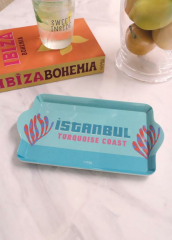 The Mia TPS0064  İstanbul Mini Tepsi Mavi 24x14 cm