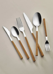 The Mia CKB0220 Wooden Çatal Kaşık Bıçak Seti 36 Parça Gümüş