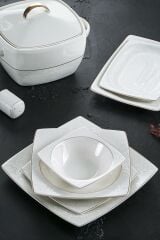 Acar 22-0065 Yasmına 60 Parça Bone China Yemek Takımı