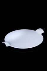 Acar 10868 Pure White Porselen Kulplu Yuvarlak Servis Tabak - 35 Cm