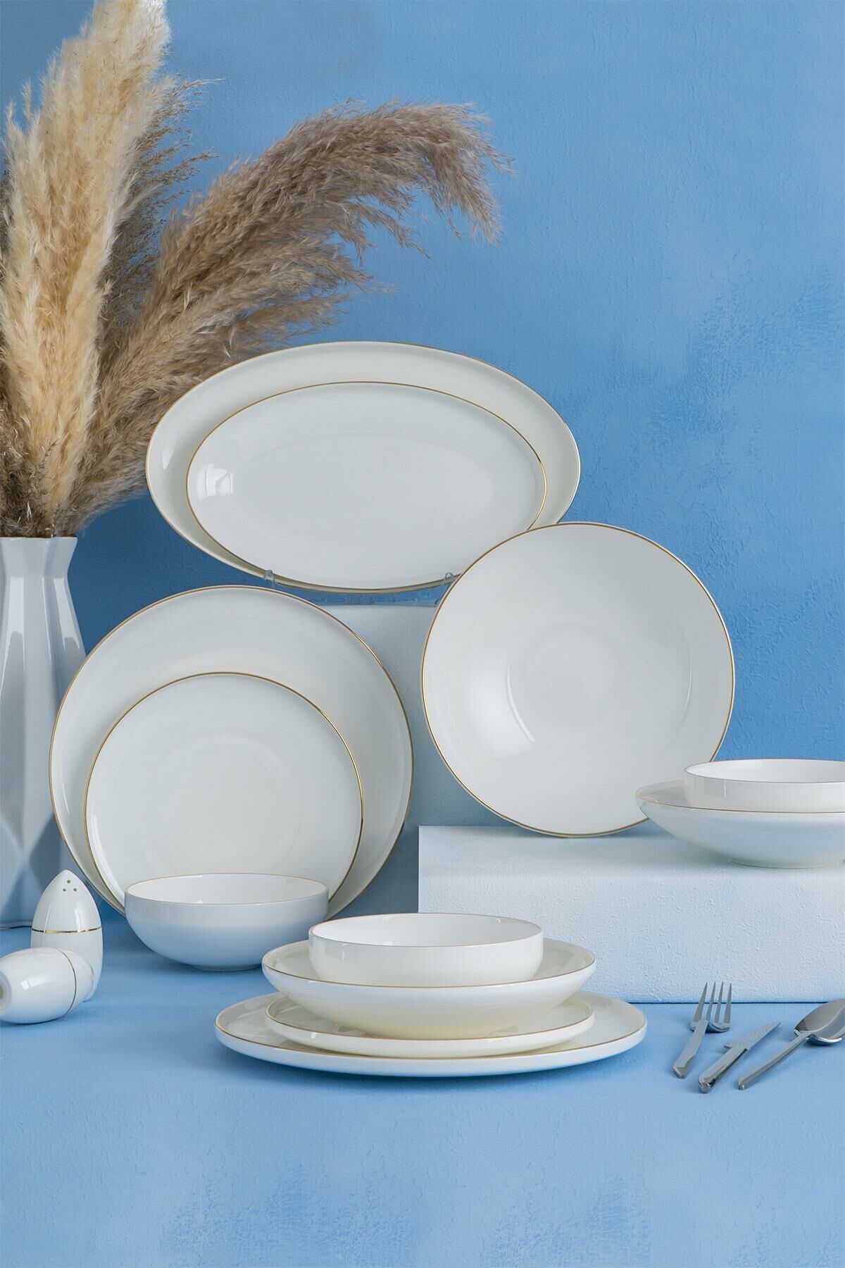 Acar 22-0067 Daphne 57 Parça Bone China Yemek Takımı