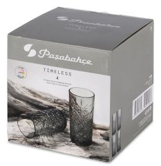 Paşabahçe 52800GA Timeles 4 Lü Organik Boyalı Meşrubat Bardağı Açık Gri