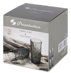Paşabahçe 52800GA Timeles 4 Lü Organik Boyalı Meşrubat Bardağı Açık Gri