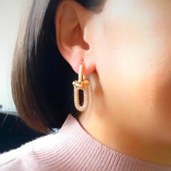 Gold Vip Tiff Marka Zirkon Küpe
