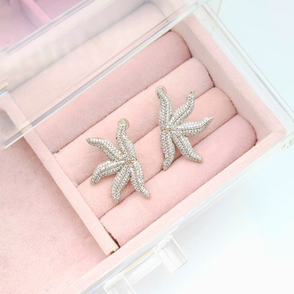 Zirkon Taşlı Deniz Yıldızı Silver Küpe