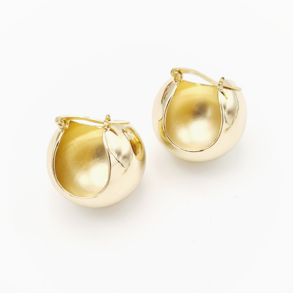 İçi Boş Top Gold Küpe