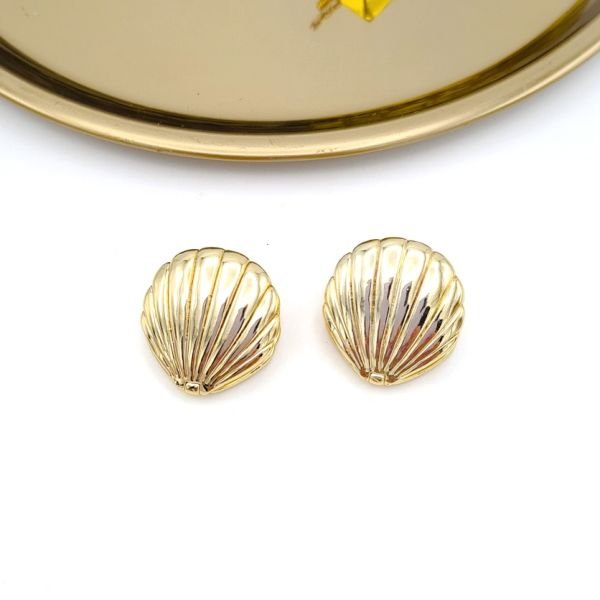 Çift Yönlü İstiridye Gold Küpe