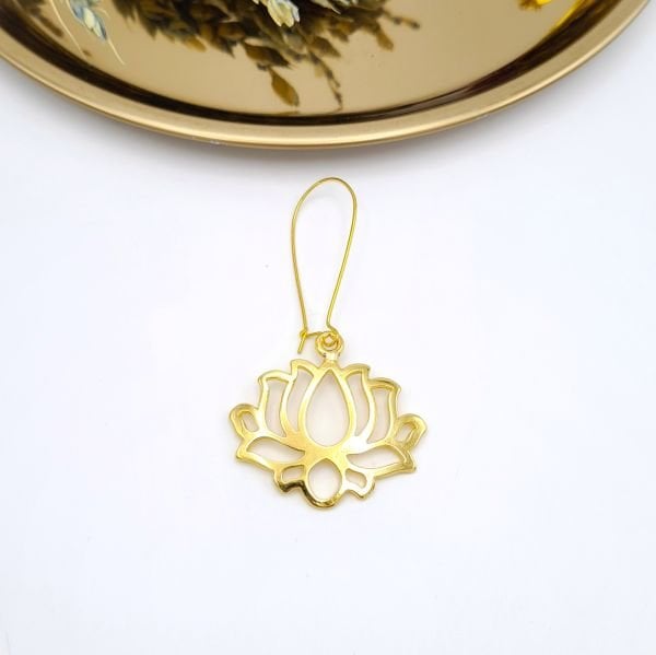 Zeytin Ağacı Ada Lotus Çiceği Küpe (Tekli)