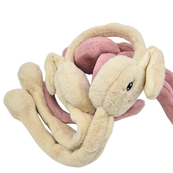 Oynar Kulaklı Hareketli Tavşan Peluş Kulaklık Krem