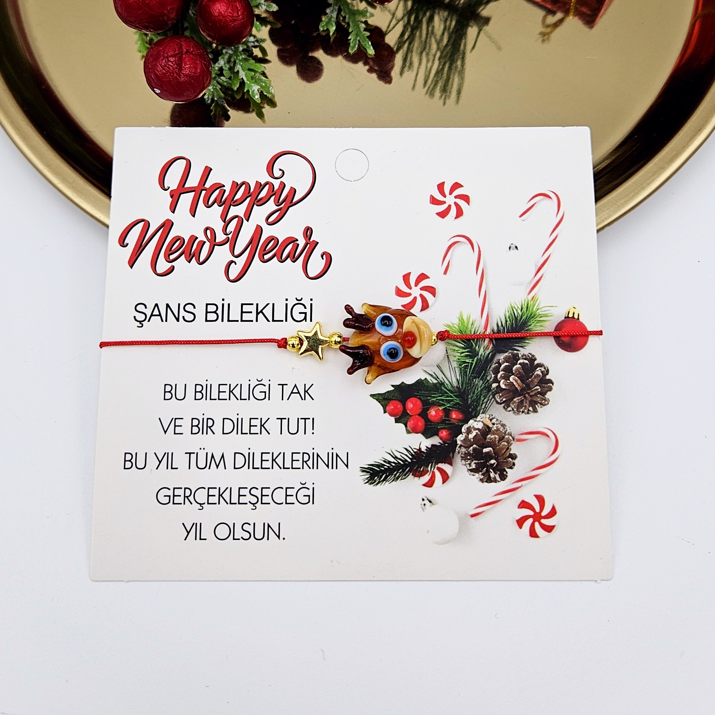 Murano Yeni Yıl Şans Bilekliği Geyik