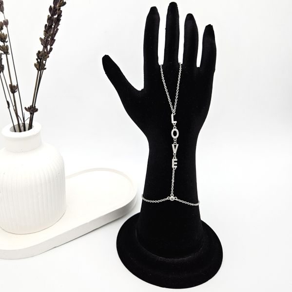 Love Yazılı Silver Kaplama Şahmeran