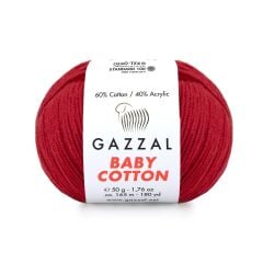 Gazzal Baby Cotton El Örgü İpi Kırmızı 3439