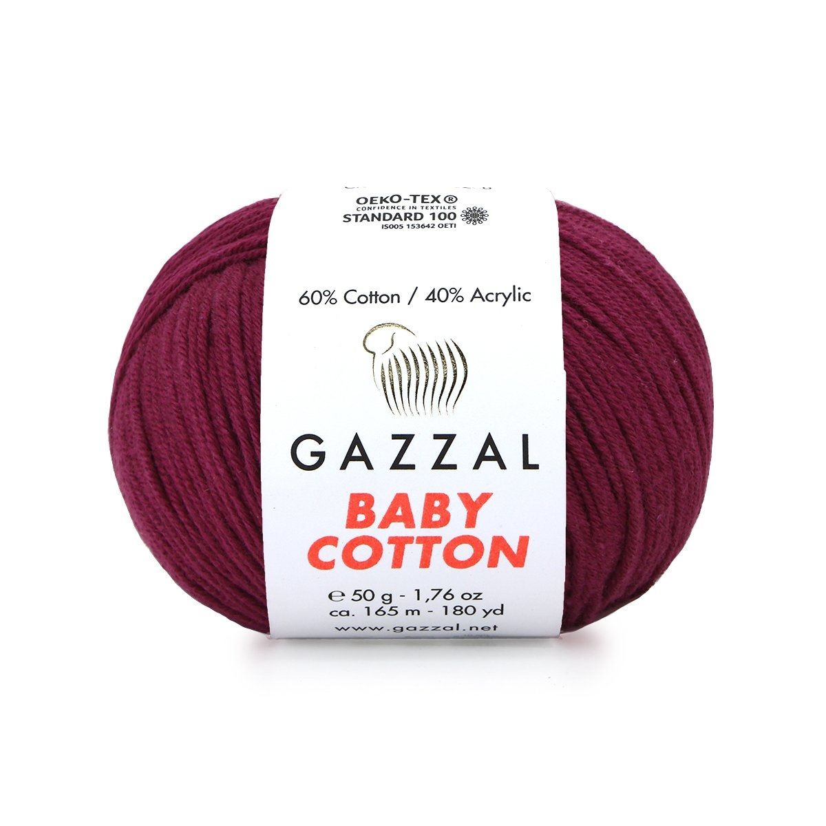 Gazzal Baby Cotton El Örgü İpi Erguvan 3442