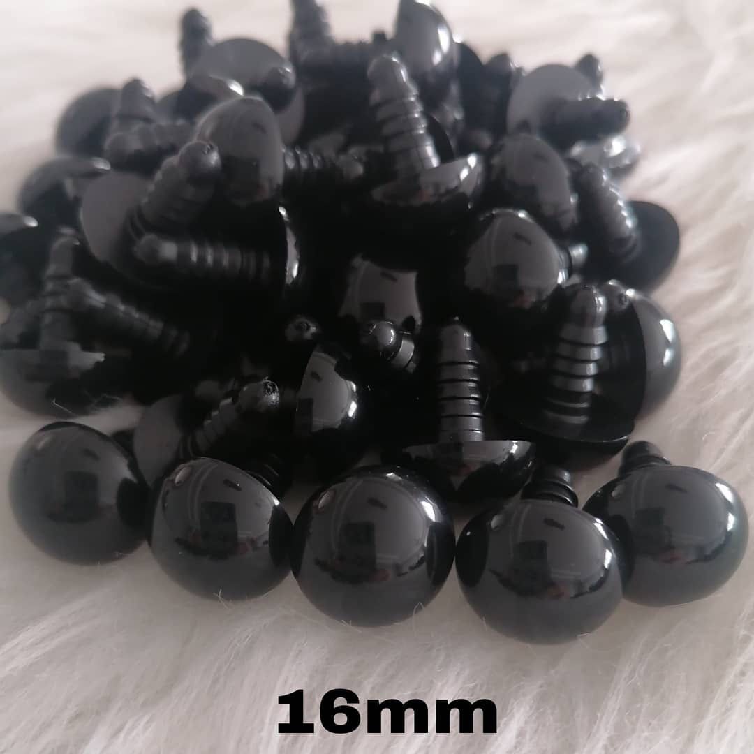 50 Çift İthal 16 mm Amigurumi Vidalı Güvenli  Göz
