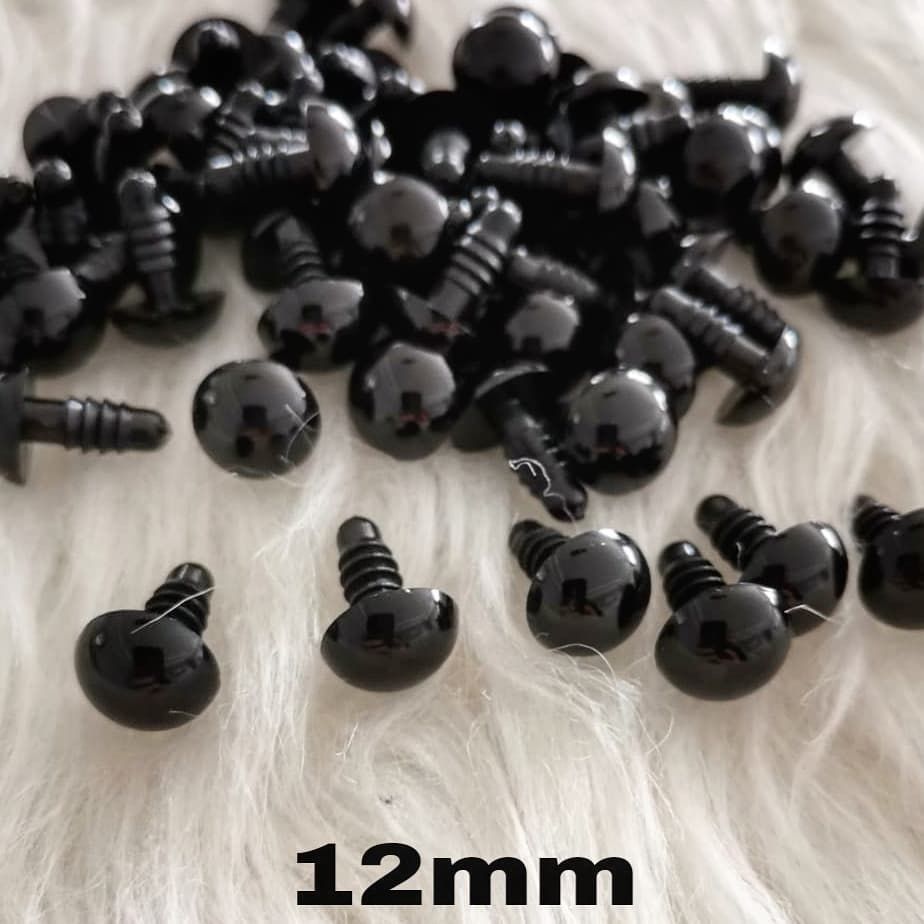50 Çift İthal 12 mm Amigurumi Vidalı Güvenli  Göz