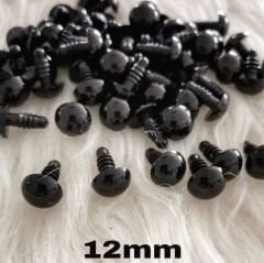 50 Çift İthal 12 mm Amigurumi Vidalı Güvenli  Göz