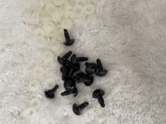 50 Çift İthal 12 mm Amigurumi Vidalı Güvenli  Göz