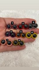 12 mm 50 çift Karışık renkli ithal vidalı güvenli amigurumi göz