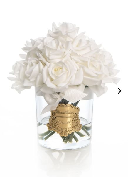 Beyaz gül gold cam vazolu koku