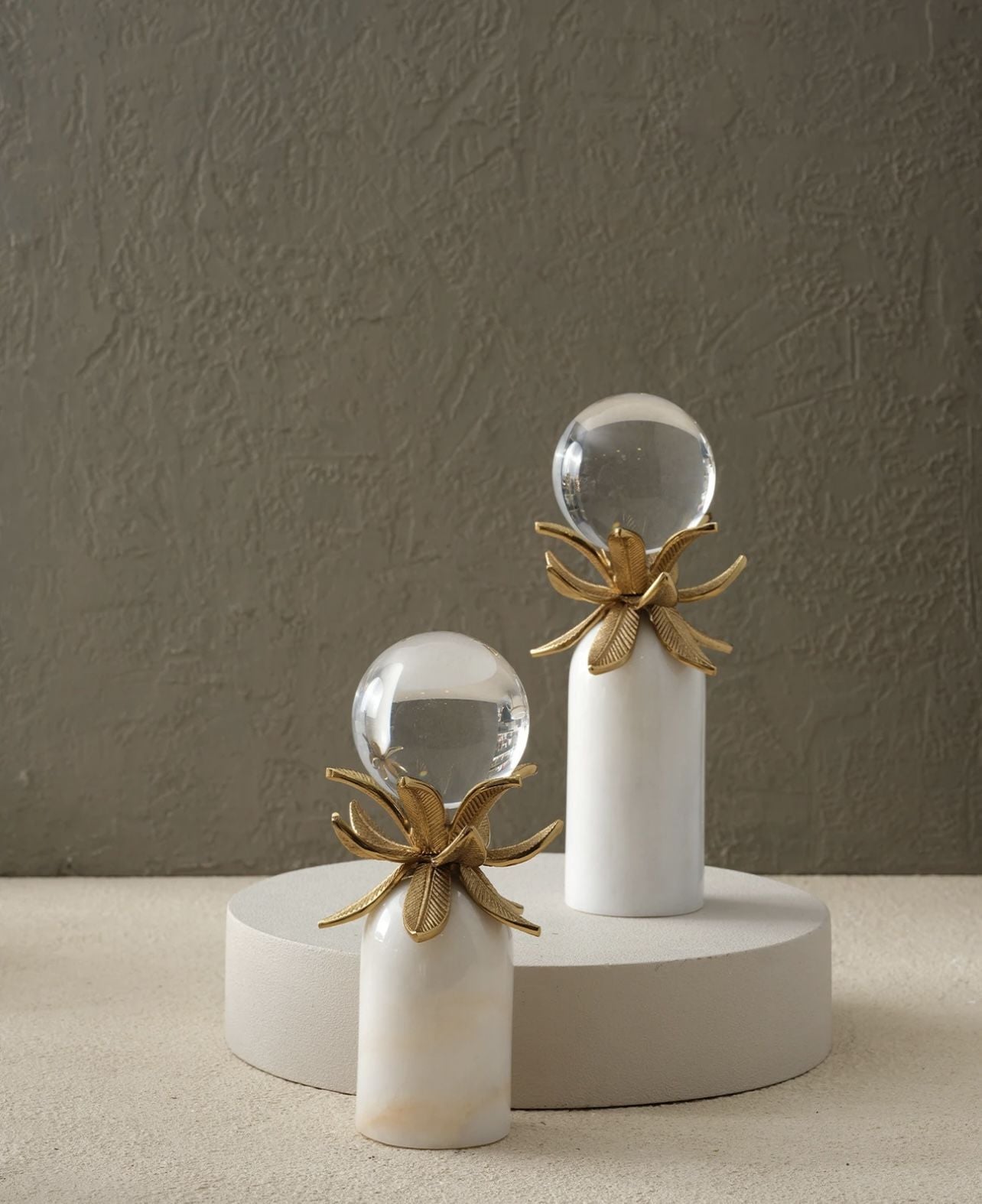 2 Lİ Lotus Kristal Küreli Şamdan