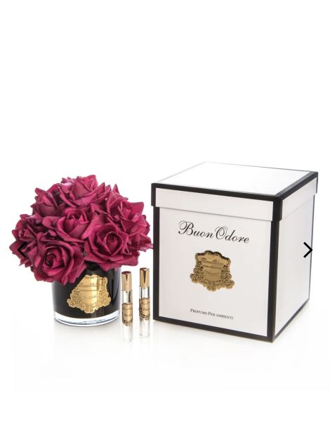 SİYAH CAM GOLD BORDO 14 GÜL ODA KOKUSU